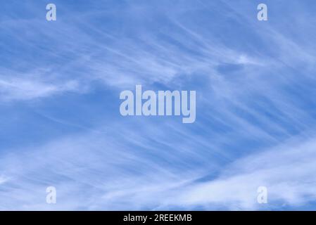 Cirrus clouds Blue sky, blue skies, summer sky Stock Photo