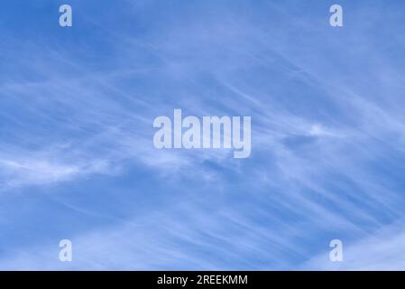 Cirrus clouds Blue sky, blue skies, summer sky Stock Photo