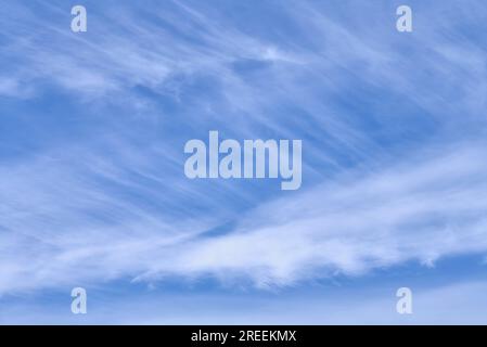 Cirrus clouds Blue sky, blue skies, summer sky Stock Photo