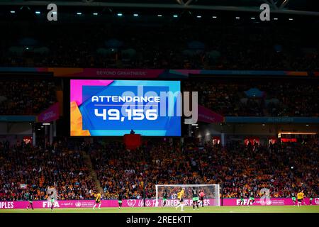 Brisbane, Australia. 27th July, 2023. Fans seen during the FIFA Women's World Cup Australia and New Zealand 2023 Group match between Australia and Nigeria at Brisbane Stadium. Nigeria beat Australia 3-2. Credit: SOPA Images Limited/Alamy Live News Stock Photo