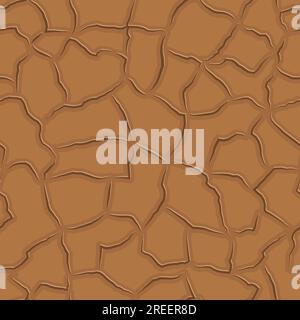 cracked earth seamless pattern - vector illustration Stock Vector