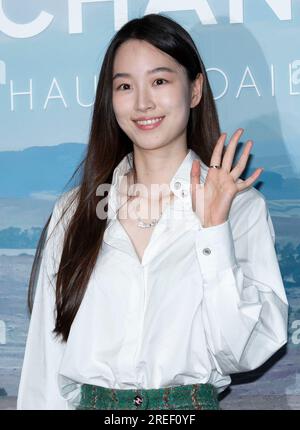 Seoul, South Korea. 27th July, 2023. South Korean actress Won Ji-an, attends a photocall for the Tweed de Chanel Collection Event in Seoul, South Korea on July 27, 2023. (Photo by: Lee Young-ho/Sipa USA) Credit: Sipa USA/Alamy Live News Stock Photo