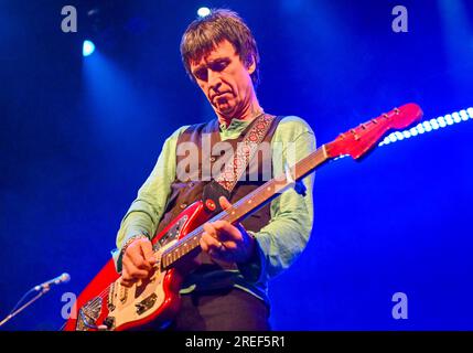 Tunbridge Wells, UK. 27th July, 2023. Johnny Marr during his 2023 Headline Show tour with songs from his 2022 'Fever Dreams Pts 1-4' album at the Assembley Hall Theatre, Tunbridge Wells, Kent, UK on July 27 2023. Credit: Francis Knight/Alamy Live News Stock Photo