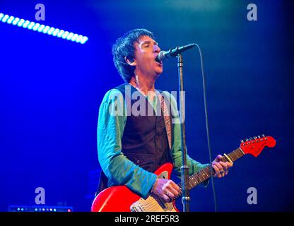 Tunbridge Wells, UK. 27th July, 2023. Johnny Marr during his 2023 Headline Show tour with songs from his 2022 'Fever Dreams Pts 1-4' album at the Assembley Hall Theatre, Tunbridge Wells, Kent, UK on July 27 2023. Credit: Francis Knight/Alamy Live News Stock Photo