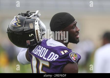 July 27, 2023: Baltimore Ravens WR Makai Polk (83) participates in