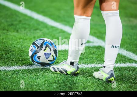 Brisbane, Queensland, Australia. 27th July, 2023. Kyra COONEY-CROSS of Australia feet as Australia plays Nigeria at the FIFA Women's World Cup Australia & New Zealand 2023 at Brisbane Stadium. (Credit Image: © Chris Putnam/ZUMA Press Wire) EDITORIAL USAGE ONLY! Not for Commercial USAGE! Stock Photo