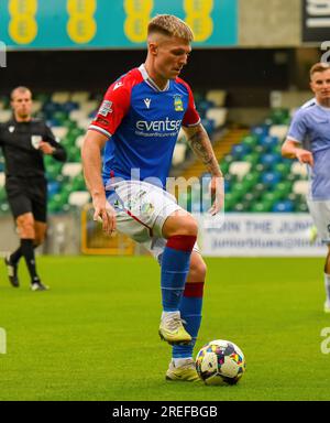 Linfield player Chris McKee - Linfield Vs Pogoń Szczecin, UEFA Europa Conference League, Thursday 27th July 2023, Windsor Park Belfast Stock Photo