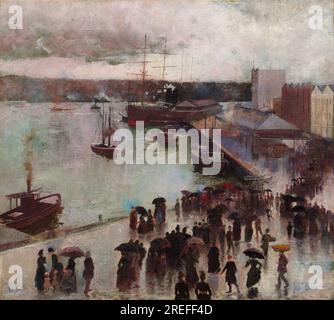 Departure of the Orient - Circular Quay 1888 by Charles Conder Stock Photo