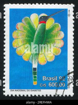 BRAZIL - CIRCA 1992: stamp printed by Brazil, shows  Colibri, circa 1992 Stock Photo