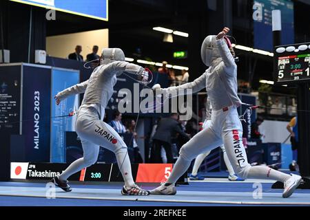 Risa Takashima of Japan (L) fights against Misaki Emura of Japan