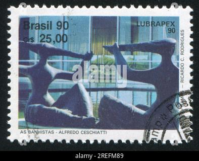 BRAZIL - CIRCA 1990: stamp printed by Brazil, shows  statue, circa 1990 Stock Photo