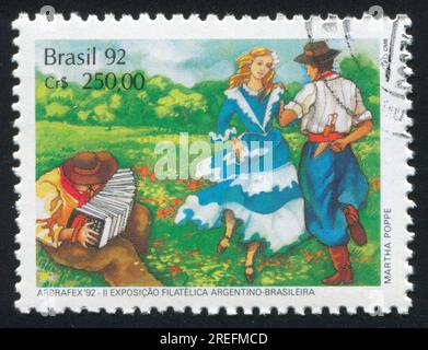 BRAZIL - CIRCA 1992: stamp printed by Brazil, shows  dance, circa 1992 Stock Photo