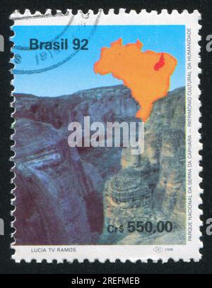 BRAZIL - CIRCA 1992: stamp printed by Brazil, shows  Canyon, circa 1992 Stock Photo