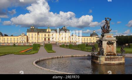 Exterior view of the park and the Swedish royal  Drottningholm Palace west of Stockholm. Stock Photo