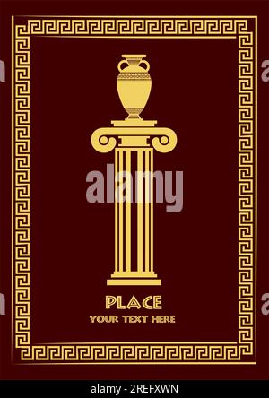 Frame in Greek style. Vector color illustration Stock Vector