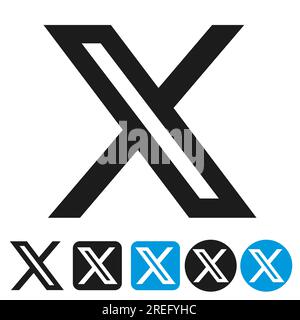United States, July 26 2023, new logo brand Twitter with new X-shaped graphics, illustration Stock Photo