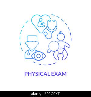 Physical exam blue gradient concept icon Stock Vector