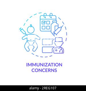 Immunization concerns blue gradient concept icon Stock Vector