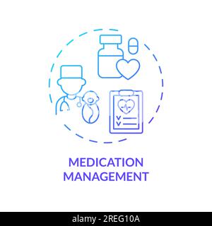 Medication management blue gradient concept icon Stock Vector