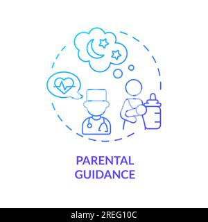 Parental guidance blue gradient concept icon Stock Vector