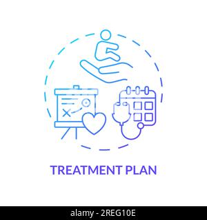 Treatment plan blue gradient concept icon Stock Vector