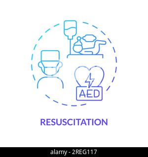 Resuscitation blue gradient concept icon Stock Vector