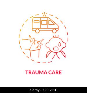 Trauma care red gradient concept icon Stock Vector