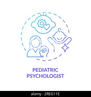 Pediatric psychologist blue gradient concept icon Stock Vector