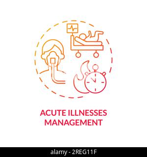 Acute illnesses management red gradient concept icon Stock Vector