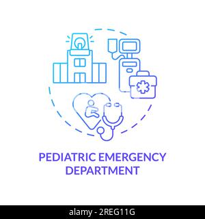 Pediatric emergency department blue gradient concept icon Stock Vector