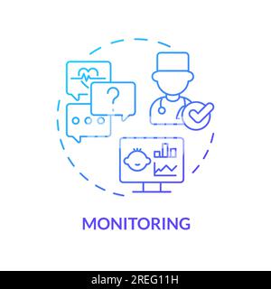 Monitoring blue gradient concept icon Stock Vector