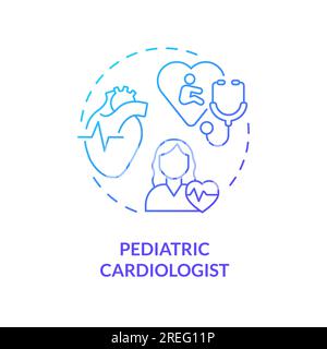 Pediatric cardiologist blue gradient concept icon Stock Vector