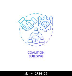 2D gradient coalition building icon concept Stock Vector