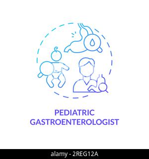 Pediatric gastroenterologist blue gradient concept icon Stock Vector