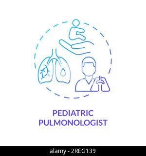 Pediatric pulmonologist blue gradient concept icon Stock Vector