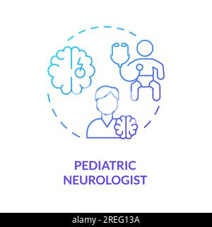Pediatric neurologist blue gradient concept icon Stock Vector