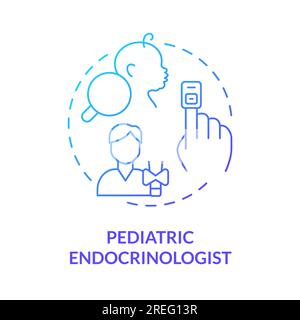 Pediatric endocrinologist blue gradient concept icon Stock Vector