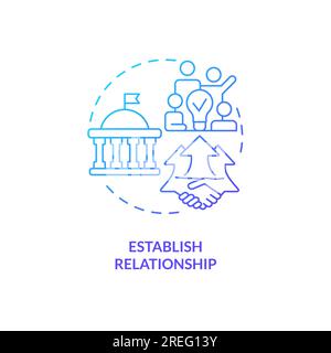 2D gradient establish relationship icon concept Stock Vector