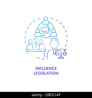 2D gradient influence legislation icon concept Stock Vector
