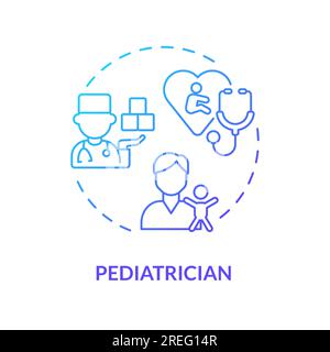 Pediatrician blue gradient concept icon Stock Vector