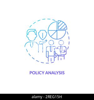 2D gradient policy analysis icon concept Stock Vector