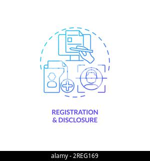 2D gradient registration and disclosure icon concept Stock Vector