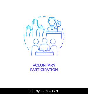 2D gradient voluntary participation icon concept Stock Vector
