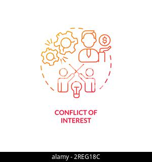 2D gradient conflict of interest icon concept Stock Vector
