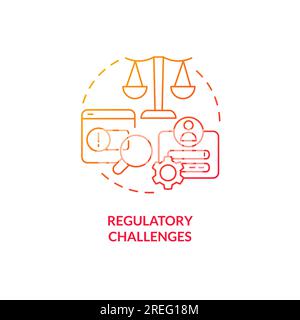 2D gradient regulatory challenges icon concept Stock Vector