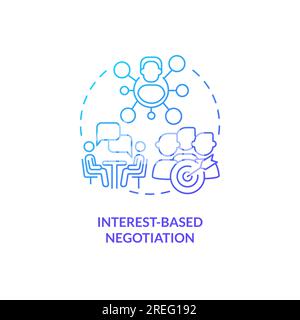 2D gradient interest based negotiation icon concept Stock Vector