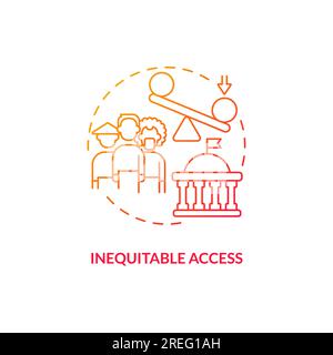 2D gradient inequitable access icon concept Stock Vector