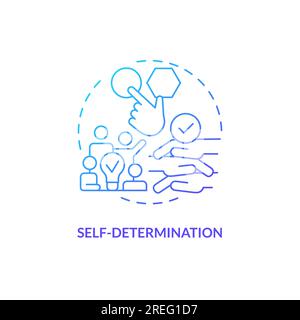 2D gradient self determination icon concept Stock Vector