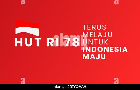 Happy Independence Day of Indonesia background. Simple celebration banner design. 17 august. HUT RI 78. vector illustration Stock Vector