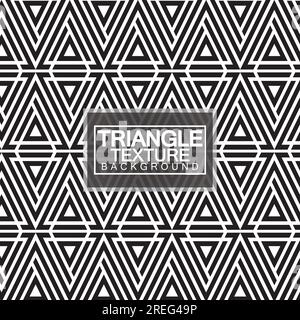 Triangles, Black and White Abstract Seamless Geometric Pattern, Modern stylish texture. Vector Illustration. Stock Vector